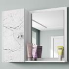 Armário de Banheiro Gênova 1 Porta Branco/Carrara - Móveis Bechara