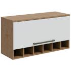 Armário de Cozinha Aéreo 100% MDF 1 Porta Basculante Suspenso Nápoli Prime Castanho/Branco Castanho/Chumbo