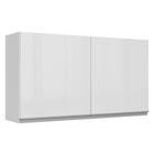 Armário De Cozinha Aéreo 100% MDF 120 cm Portas Branco Brilho Acordes Madesa