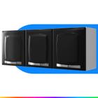 Armário de Cozinha Aéreo Itatiaia Aço 3 Portas Rose Preto