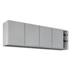 Armário de Cozinha Aéreo Nevada com Nicho 180cm 4 Portas Cinza Claro - Lumil