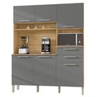 Armário de Cozinha Compacta 160cm Montreal K02 Freijó/Gris - Mpozenato