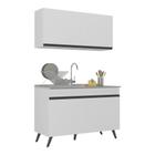 Armário de Cozinha Compacta 2 peças Veneza Multimóveis MP2141.964 Branco/Preto