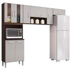 Armário de Cozinha Compacta 244cm 8 Portas Livy P11 Chocolate/Off White - Mpozenato