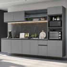 Armário de Cozinha Completa Suspenso 300cm Cinza Nice Madesa 03