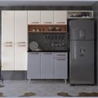 Armário de Cozinha de Aço Compacta 3 Peças Rose Multimóveis CR6118 Branco/Rosé