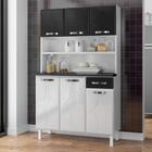 Armário de Cozinha de Aço Kit Triplo 105cm Amanda Multimóveis Smart CR6061 Branco/Preto