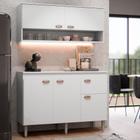 Armário de Cozinha Luiza Completo Com 5 Portas E 1 Gaveta Com Balcão Compacta