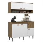 Armário de Cozinha Luiza Completo Com 5 Portas E 1 Gaveta Com Balcão Compacta