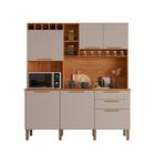 Armário de Cozinha MDP 6 Portas 2 Gavetas Cinamomo e Off