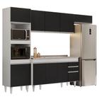 Armário de Cozinha Modulada 4 Peças CP12 Balcão com Pia Inox Branco/Preto - Lumil - Lumil Móveis