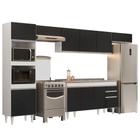 Armário de Cozinha Modulada 5 Peças CP15 Balcão com Pia Inox Branco/Preto - Lumil - Lumil Móveis