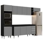 Armário de Cozinha Modulada 5 Peças CP16 Balcão Preto/Cinza - Lumil