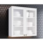 Armário de Cozinha Modulado Americana 2 Portas Vidro Branco - Henn