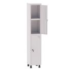 Armário Guarda Volume Locker Roupeiro 1 Vão 02 Portas Com Prateleira GRF501PRI/2 Branco - Pandin