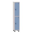 Armário Guarda Volume Locker Roupeiro 1 Vão 2 Portas Aço GRF501/2 Cinza e Azul Dali - Pandin