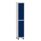 Armário Guarda Volume Locker Roupeiro 1 Vão 2 Portas Aço GRF501/2 Cinza e Azul Del Rey - Pandin