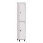 Armário Guarda Volume Locker Roupeiro 1 Vão 2 Portas Aço GRF501/2 Cinza e Branco - Pandin