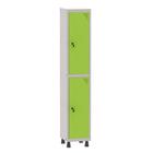 Armário Guarda Volume Locker Roupeiro 1 Vão 2 Portas Aço GRF501/2 Cinza e Verde Miró - Pandin