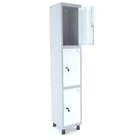 Armário Guarda Volume Locker Roupeiro 1 Vão 3 Portas Aço GRF501/3 Cinza e Branco - Pandin