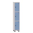 Armário Guarda Volume Locker Roupeiro 1 Vão 3 Portas Aço GRP501/3 Cinza e Azul Dali - Pandin