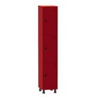 Armário Guarda Volume Locker Roupeiro 1 Vão 3 Portas Aço GRP501/3 Vermelho - Pandin