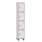 Armário Guarda Volume Locker Roupeiro 1 Vão 4 Portas Aço GRF501/4 Cinza e Branco - Pandin