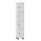 Armário Guarda Volume Locker Roupeiro 1 Vão 4 Portas Aço GRP501/4 Branco - Pandin