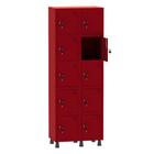 Armário Guarda Volume Locker Roupeiro 2 Vãos 10 Portas Aço GRF502/10 Vermelho - Pandin