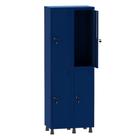 Armário Guarda Volume Locker Roupeiro 2 Vãos 4 Portas Aço GRF502/4 Azul Del Rey - Pandin