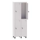 Armário Guarda Volume Locker Roupeiro 2 Vãos 4 Portas Aço GRF502/4 Branco - Pandin