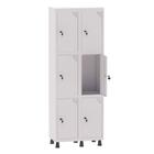 Armário Guarda Volume Locker Roupeiro 2 Vãos 6 Portas Aço GRF502/6 Branco - Pandin