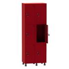 Armário Guarda Volume Locker Roupeiro 2 Vãos 6 Portas Aço GRF502/6 Vermelho - Pandin