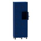 Armário Guarda Volume Locker Roupeiro 2 Vãos 8 Portas Aço GRF502/8 Azul Del Rey - Pandin