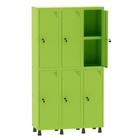 Armário Guarda Volume Locker Roupeiro 3 Vãos 06 Portas Com Prateleira GRF503PRI/6 Verde Miró - Pandin