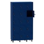 Armário Guarda Volume Locker Roupeiro 3 Vãos 15 Portas Aço GRF503/15 Azul Del Rey - Pandin