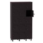 Armário Guarda Volume Locker Roupeiro 3 Vãos 15 Portas Aço GRF503/15 Preto - Pandin