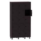 Armário Guarda Volume Locker Roupeiro 3 Vãos 15 Portas Aço GRP503/15 Preto - Pandin