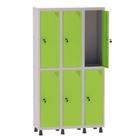 Armário Guarda Volume Locker Roupeiro 3 Vãos 6 Portas Aço GRF503/6 Cinza e Verde Miró - Pandin