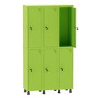 Armário Guarda Volume Locker Roupeiro 3 Vãos 6 Portas Aço GRF503/6 Verde Miró - Pandin