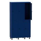 Armário Guarda Volume Locker Roupeiro 3 Vãos 6 Portas Aço GRP503/6 Azul Del Rey - Pandin