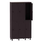 Armário Guarda Volume Locker Roupeiro 3 Vãos 6 Portas Aço GRP503/6 Preto - Pandin