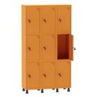 Armário Guarda Volume Locker Roupeiro 3 Vãos 9 Portas Aço GRF503/9 Laranja - Pandin