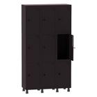 Armário Guarda Volume Locker Roupeiro 3 Vãos 9 Portas Aço GRP503/9 Preto - Pandin