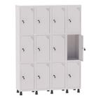 Armário Guarda Volume Locker Roupeiro 4 Vãos 12 Portas Aço GRF504/12 Branco - Pandin