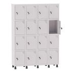 Armário Guarda Volume Locker Roupeiro 4 Vãos 16 Portas Aço GRF504/16 Branco - Pandin