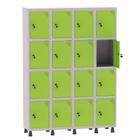 Armário Guarda Volume Locker Roupeiro 4 Vãos 16 Portas Aço GRF504/16 Cinza e Verde Miró - Pandin