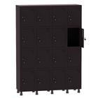 Armário Guarda Volume Locker Roupeiro 4 Vãos 16 Portas Aço GRF504/16 Preto - Pandin