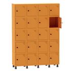 Armário Guarda Volume Locker Roupeiro 4 Vãos 20 Portas Aço GRP504/20 Laranja Picasso - Pandin