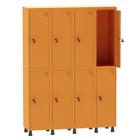 Armário Guarda Volume Locker Roupeiro 4 Vãos 8 Portas Aço GRF504/8 Laranja Picasso - Pandin